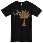 Buy a Chocloate Brown Palmetto Moon American Apparel T-Shirt. The palmetto moon is a symbol of South Carolina pride.