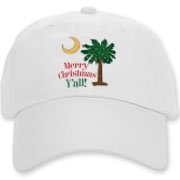 Buy a Merry Christmas Y'all Palmetto Moon Deluxe Cotton Hat and have a Merry Christmas, y'all, in South Carolina style.
