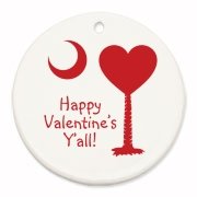 Buy a Happy Valentine's Y'all with a Heart Palmetto Moon Round Ornament.