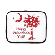 Happy Valentine's Y'all with a White Heart Pattern Palmetto Moon iPad Sleeve.