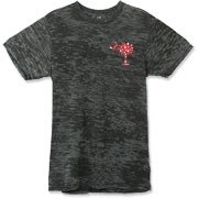 Get a White Heart Pattern Palmetto Moon Alternative Apparel Burnout T-Shirt 		 for your sweetheart this Valentine's Day! Featuring the a smaller pocket sized version of the South Carolina Palmetto Moon with a white heart pattern printed smaller on the lef
