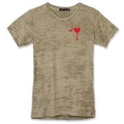 Buy a Heart Palmetto Moon Alternative Apparel Women's Burnout T-Shirt. the read heart is perfect for every sweetheart on Valentine's Day. This version features a smaller palmetto moon printed on the left chest area.