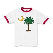 Merry Christmas from the Palmetto State! Celebrate Christmas in South Carolina with a Christmas Palmetto Moon T-Shirt, Sweatshirt, or other gift item.