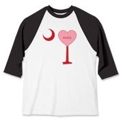 A Candy Heart Palmetto Moon for an Angel! Perfect for Valentine's Day, it features a pink candy heart on the South Carolina Palmetto Moon with Angel.