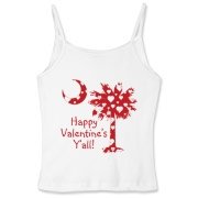 Happy Valentine's Y'all with a White Heart Pattern Palmetto Moon. Get your Happy Valentine's Y'all shirt, apparel, or other gift item today!