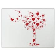 Get a Red Heart Pattern Palmetto Moon for your sweetheart this Valentine's Day! Featuring the South Carolina Palmetto Moon with a red heart pattern in the background.