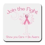 Join the fight against breast cancer in South Carolina! Show you care and be aware with a Join the Fight Pink Ribbon Palmetto Moon Cork Bottom Coaster. Proceeds from Pink Ribbon Palmetto Moon Join the Fight products donated to help find a cure.