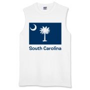 Get a South Carolina Palmetto Moon Flag Sleeveless T-Shirt that includes the state flag and name.
