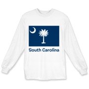Get a South Carolina Palmetto Moon Flag Long Sleeve T-Shirt that includes the state flag and name.