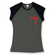 Buy a Heart Palmetto Moon Women's Fitted Cap Sleeve Tee. the read heart is perfect for every sweetheart on Valentine's Day. This version features a smaller palmetto moon printed on the left chest area.