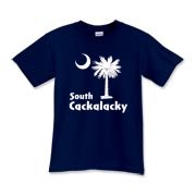 White South Cackalacky Palmetto Moon Kids T-Shirt features the South Carolina palmetto moon logo in white.