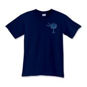 The tradtional blue palmetto and crescent moon design is a symbol of South Carolina pride. Buy the traditional blue palmetto moon printed on the pocket area of a t-shirt, sweatshirt, or other clothing item.