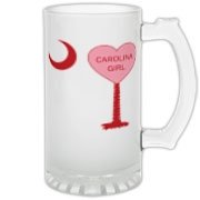 A Candy Heart Palmetto Moon for a Carolina Girl! Perfect for Valentine's Day, it features a pink candy heart on the South Carolina Palmetto Moon with Carolina Girl.