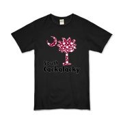 Garnet and Black Polka Dots South Cackalacky Palmetto Moon Organic Kids T-Shirt features a Polka Dot South Carolina palmetto moon logo in garnet.