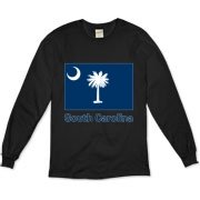 Get a South Carolina Palmetto Moon Flag Organic Long Sleeve T-Shirt that includes the state flag and name.