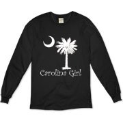 Buy a White Carolina Girl Best in the World Organic Long Sleeve T-Shirt featuring the palmetto moon. Carolina Girls are truly the best in the world.