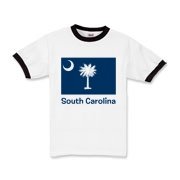Get a South Carolina Palmetto Moon Flag Kids Ringer T-Shirt that includes the state flag and name.