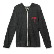 Buy a Heart Palmetto Moon Alternative Apparel Unisex Zipper Hoodie. the read heart is perfect for every sweetheart on Valentine's Day. This version features a smaller palmetto moon printed on the left chest area.