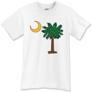 Merry Christmas from the Palmetto State! Celebrate Christmas in South Carolina with a Christmas Palmetto Moon T-Shirt, Sweatshirt, or other gift item.