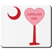 A Candy Heart Palmetto Moon for a Carolina Girl! Perfect for Valentine's Day, it features a pink candy heart on the South Carolina Palmetto Moon with Carolina Girl.