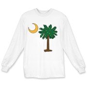 Merry Christmas from the Palmetto State! Celebrate Christmas in South Carolina with a Christmas Palmetto Moon T-Shirt, Sweatshirt, or other gift item.