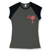 Get a White Heart Pattern Palmetto Moon Women's Fitted Cap Sleeve Tee for your sweetheart this Valentine's Day! Featuring the a smaller pocket sized version of the South Carolina Palmetto Moon with a white heart pattern printed smaller on the left chest a