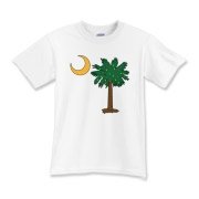 Merry Christmas from the Palmetto State! Celebrate Christmas in South Carolina with a Christmas Palmetto Moon T-Shirt, Sweatshirt, or other gift item.