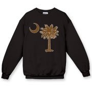 Buy a Chocloate Brown Palmetto Moon Crewneck Sweatshirt. The palmetto moon is a symbol of South Carolina pride.