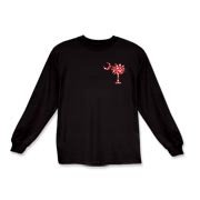Get a White Heart Pattern Palmetto Moon for your sweetheart this Valentine's Day! Featuring the a smaller pocket sized version of the South Carolina Palmetto Moon with a white heart pattern printed in the pocket area of a shirt or apparel item.