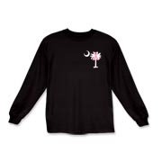 Join the fight against breast cancer in South Carolina! Show you care and be aware with a Join the Fight Pink Ribbon Palmetto Moon Deluxe Kids Long Sleeve T-Shirt. Proceeds from Pink Ribbon Palmetto Moon Join the Fight products donated to help find a cure