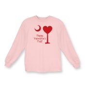 Happy Valentine's Y'all with a Heart Palmetto Moon. Get your Happy Valentine's Y'all shirt, apparel, or other gift item today!
