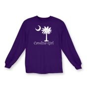 Carolina Girls are the best in the world! Choose your favorite shirt style and color for this red version of our popular carolina girl design that also features the palmetto and moon logo of South Carolina.