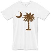Buy a Chocloate Brown Palmetto Moon American Apparel T-Shirt. The palmetto moon is a symbol of South Carolina pride.
