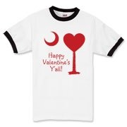 Happy Valentine's Y'all with a Heart Palmetto Moon. Get your Happy Valentine's Y'all shirt, apparel, or other gift item today!