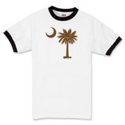 A chocolate brown palmetto and crescent moon. The palmetto is a symbol of South Carolina pride. Buy the chocolate brown palmetto moon on a t-shirt, sweatshirt, or other clothing or gift item.