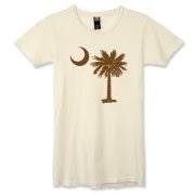 Buy a Chocloate Brown Palmetto Moon Alternative Apparel Women's Destroyed T-Shirt. The palmetto moon is a symbol of South Carolina pride.