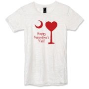 Buy a Happy Valentine's Y'all with a Heart Palmetto Moon Alternative Apparel Women's Burnout T-Shirt.
