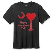 Buy a Happy Valentine's Y'all with a Heart Palmetto Moon Hanes Cool Dri T-shirt.