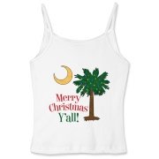 Merry Christmas Y'all Palmetto Moon shirts, apparel and gifts. Celebrate Christmas in South Carolina with this festive design.