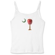 Every Carolina Teacher should have this two sided print School Apple Palmetto Moon Pocket Print Women's Fitted Spaghetti Strap Tank that features the South Carolina palmetto with an apple and chalkboard moon.