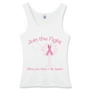 Join the fight against breast cancer in South Carolina! Show you care and be aware with a Join the Fight Pink Ribbon Palmetto Moon Women's Fitted Tank Top. Proceeds from Pink Ribbon Palmetto Moon Join the Fight products donated to help find a cure.