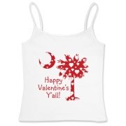 Happy Valentine's Y'all with a White Heart Pattern Palmetto Moon. Get your Happy Valentine's Y'all shirt, apparel, or other gift item today!