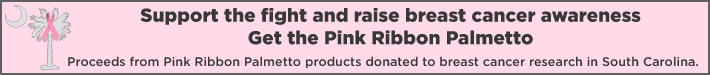 Support the fight against breast cancer and raise awareness with pink ribbon palmetto t-shirts, apparel, and gifts. Proceeds from the sale of any pink ribbon palmetto product are donated to support the fight against breast cancer in South Carolina.